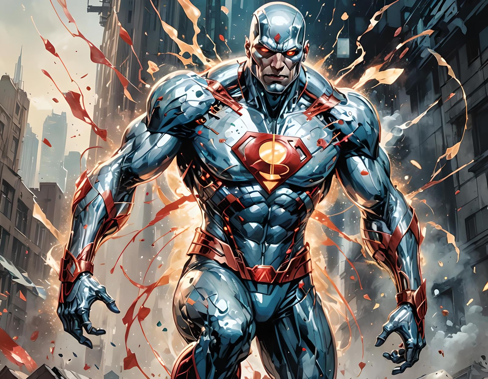 Captain Atom in Anime Art Style