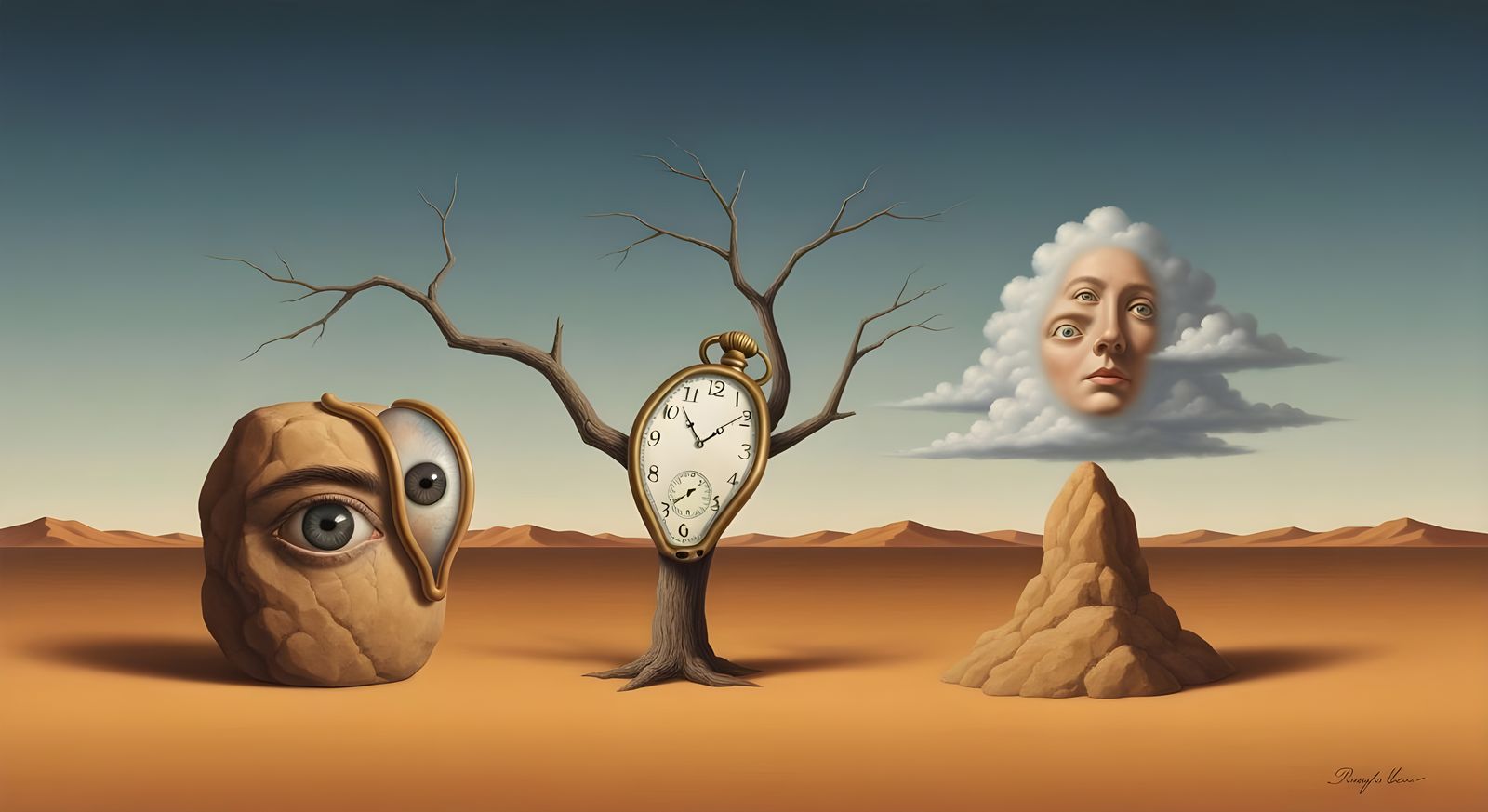 Surreal Melting Objects in Dali Style