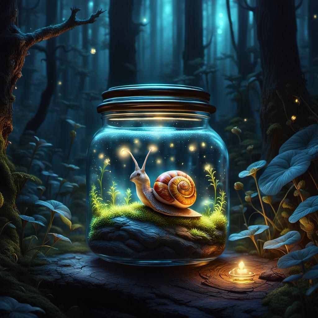 Fireflies Light a Snail in a Jar