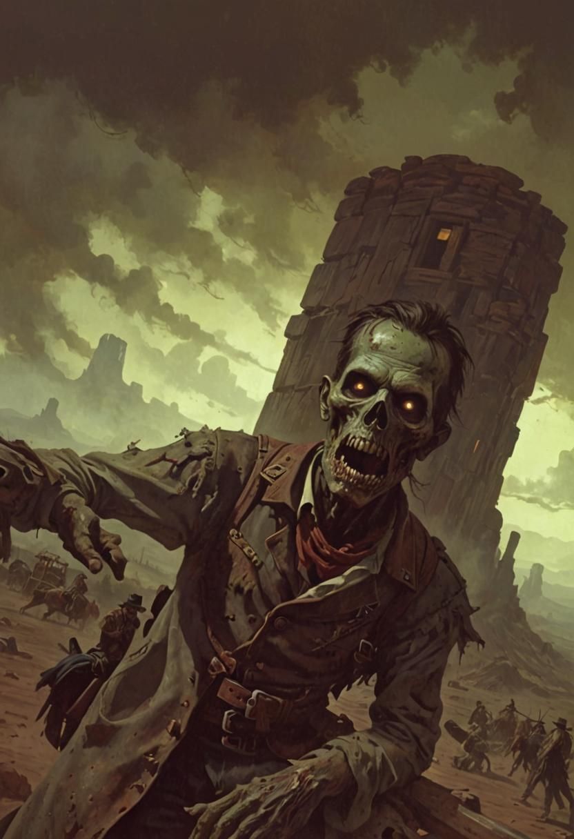 Wild West Zombie Painting