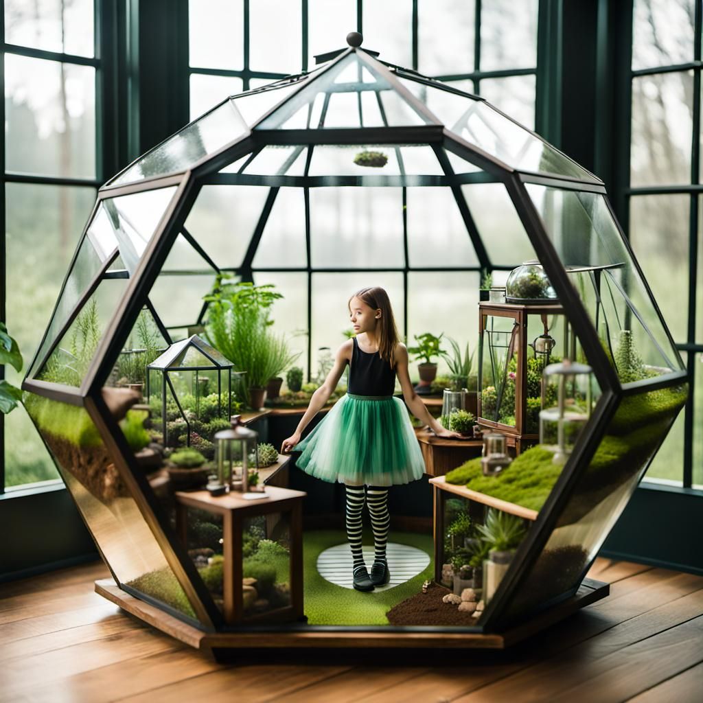 Girl in Terrarium: A Whimsical Masterpiece