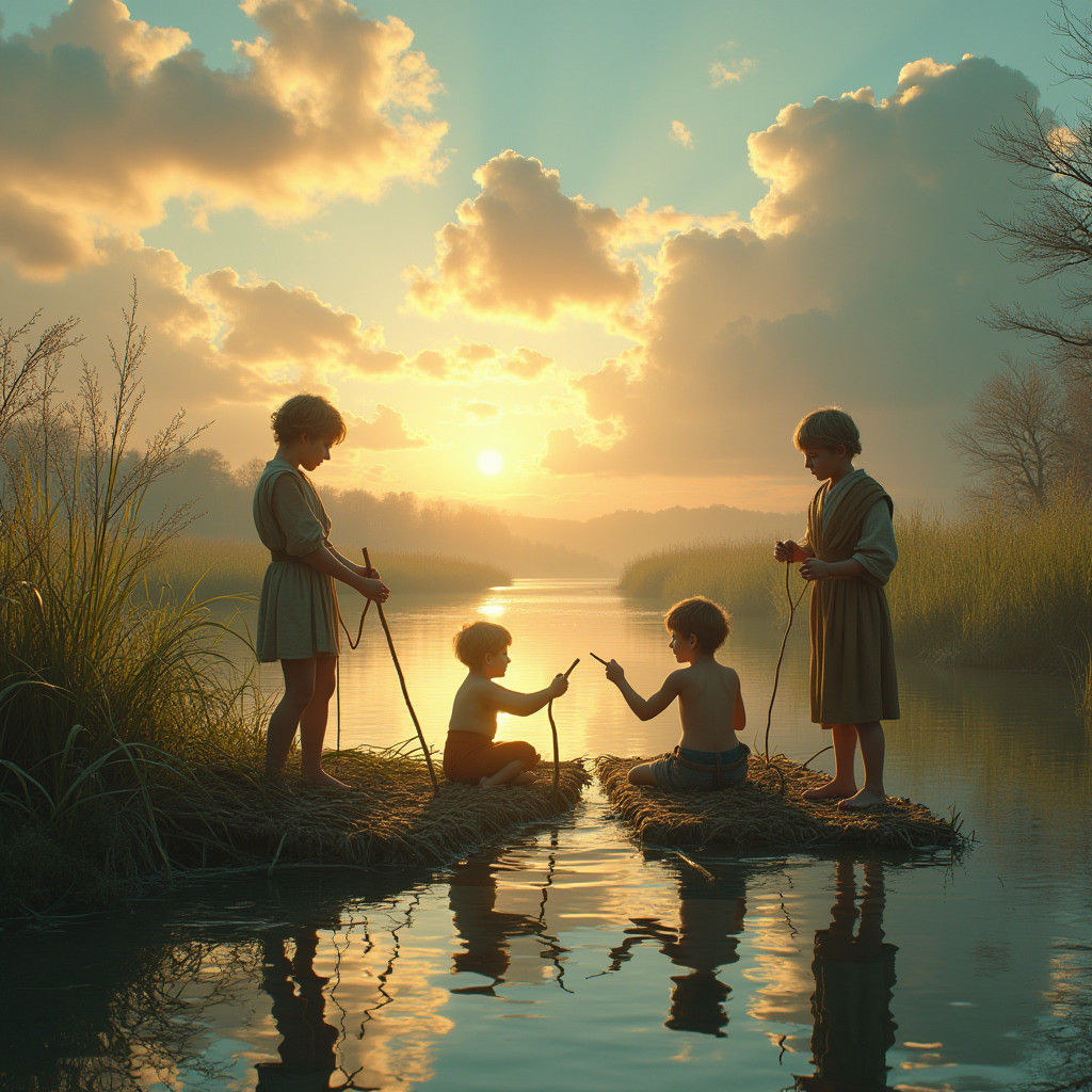 Hamlet's Youth: Renaissance Riverbank Scene