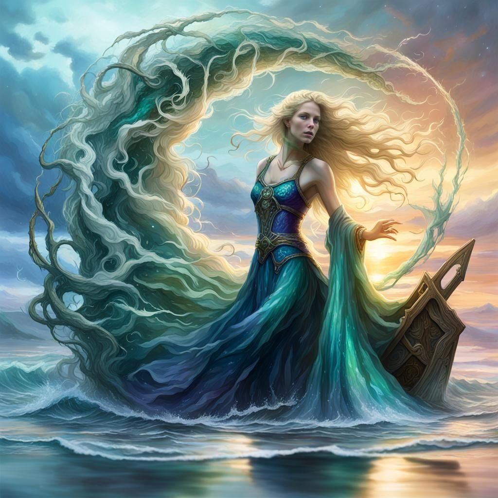 Eldritch Goddess of Wind and Sea in Art Deco