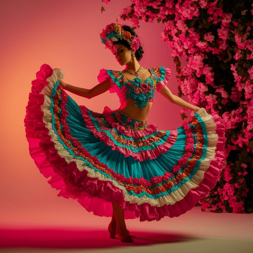 Graceful Katrina Dance in Lush Pink Garden