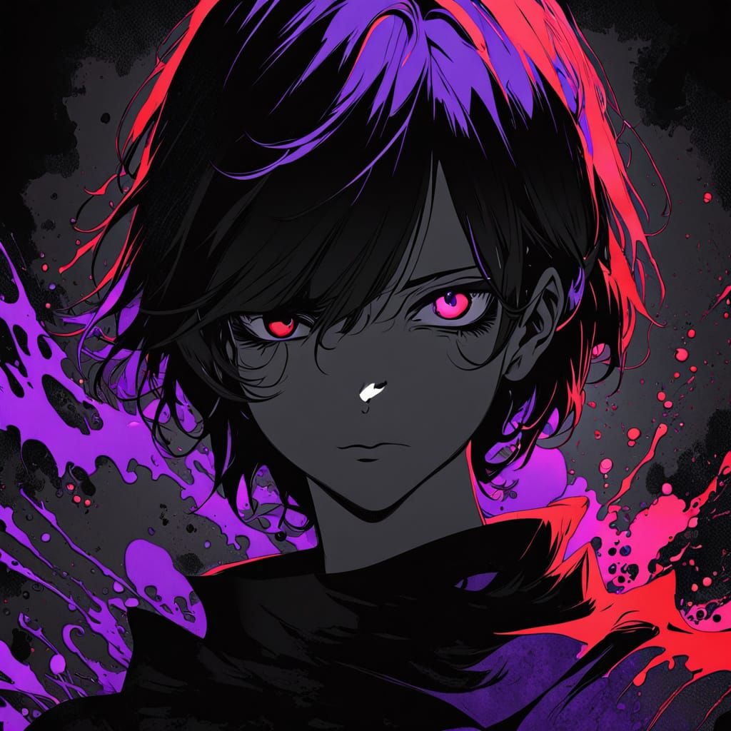 Mysterious Watercolor Ninja Assassin in Dark, Sleek Costume