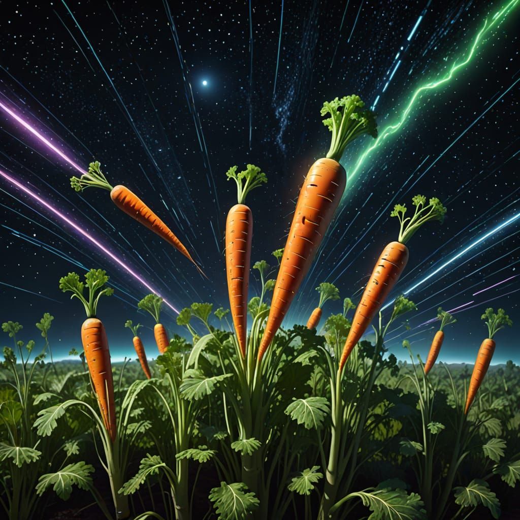 Vibrant Cosmic Harvest in Futuristic Style