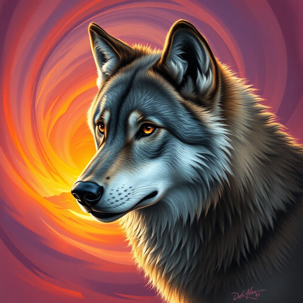 Majestic Hyperrealistic Wolf Portrait