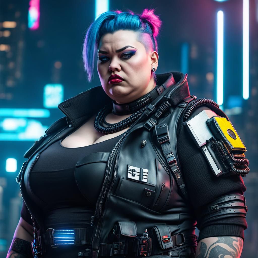 Cyberpunk Rebel Girl in Urban Setting