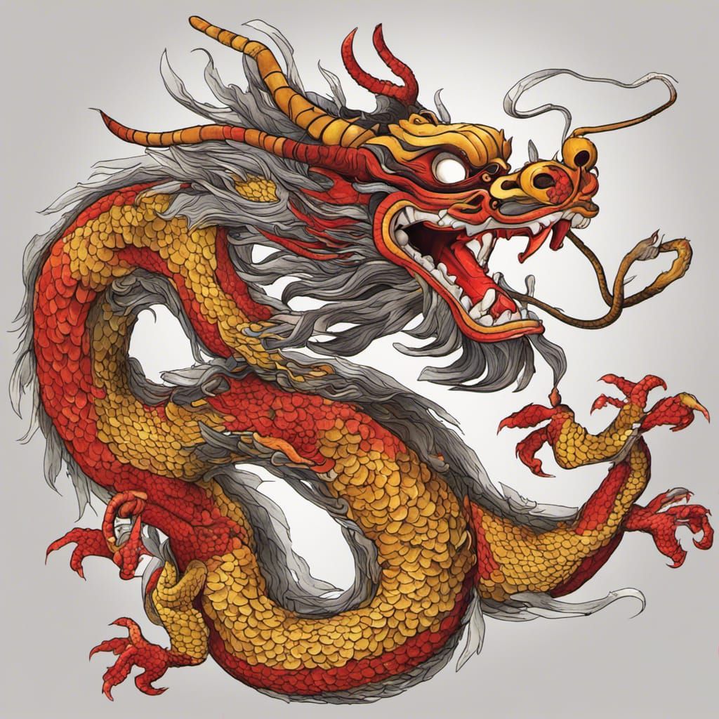 Majestic Chinese Dragon Illustration