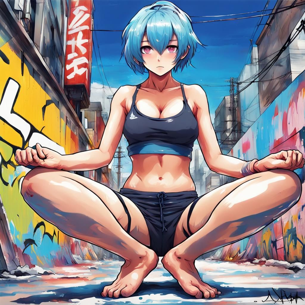 Anime Girl in Graffiti Art Style