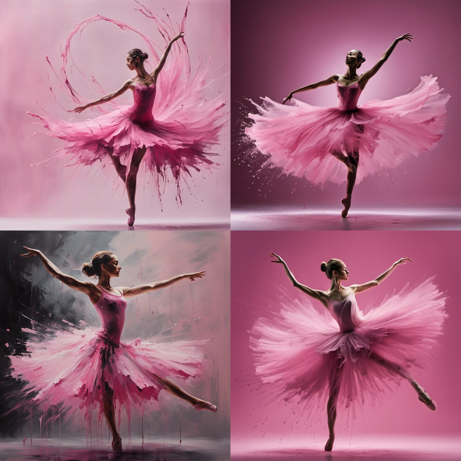 Beautiful Ballerina in Pink Tutu Spinning