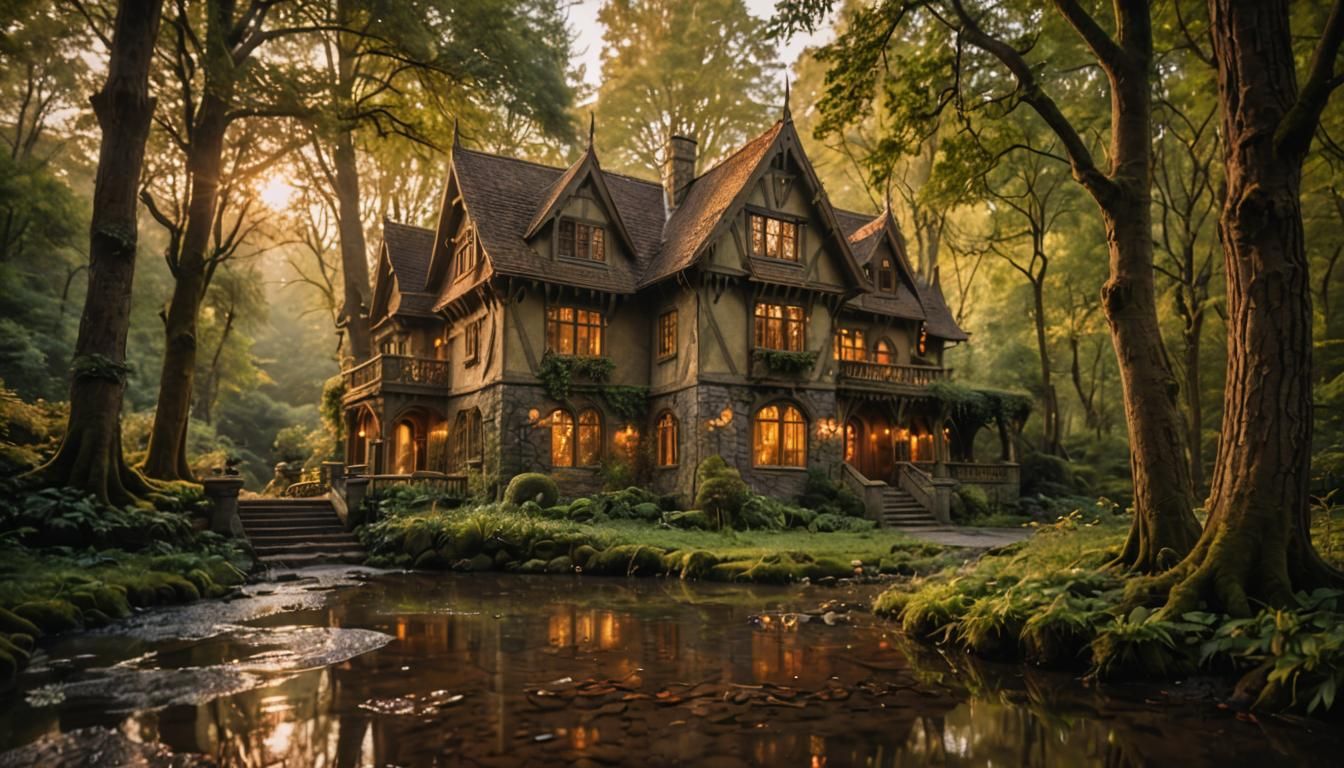 Luxurious Elven Mansion in Enchanted Forest