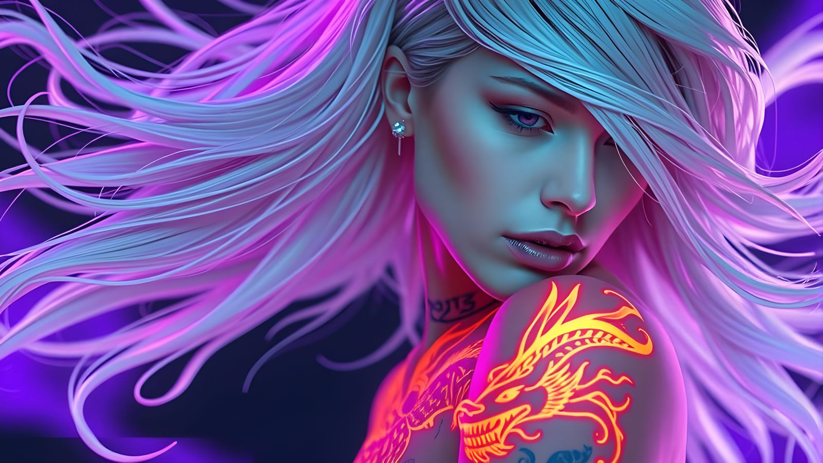 Dragon Tattoo Manifestation with Fierce Aura