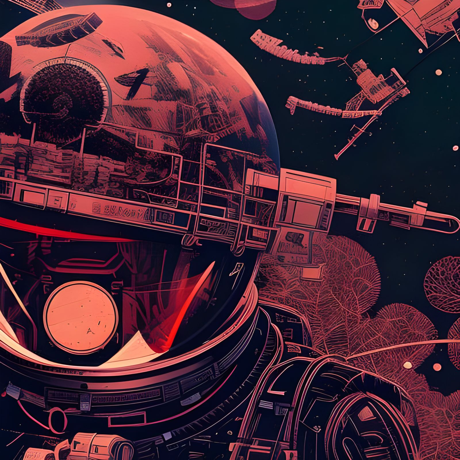 Astronaut Running: Surreal Double Exposure Collage Art
