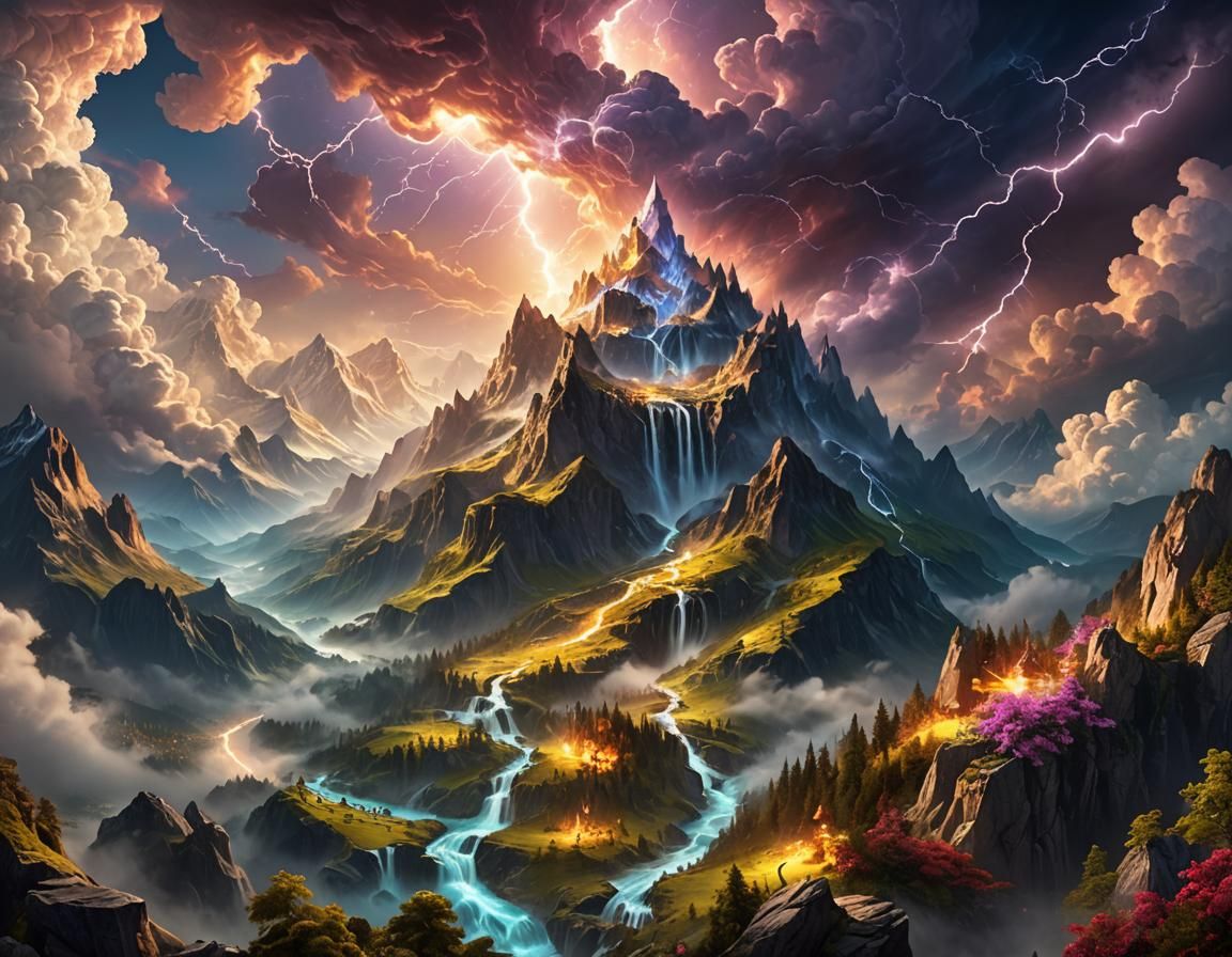 Majestic Mythical Realm in Cinematic Hyper-Realistic Style