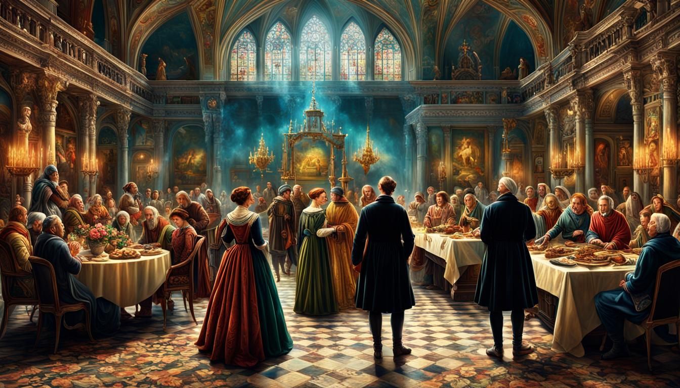 Renaissance Family Gathering in Mannerism Style