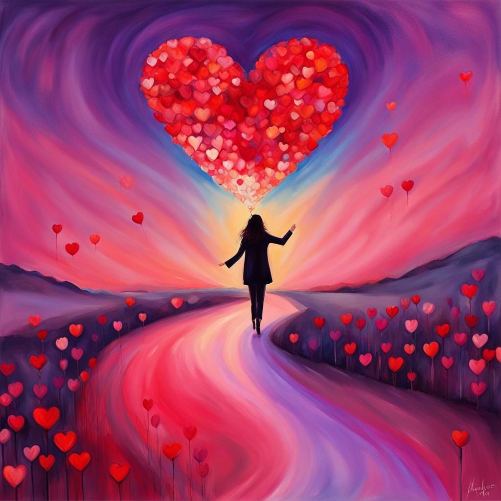 Vibrant Self-Love Painting in Detailed Matte Style