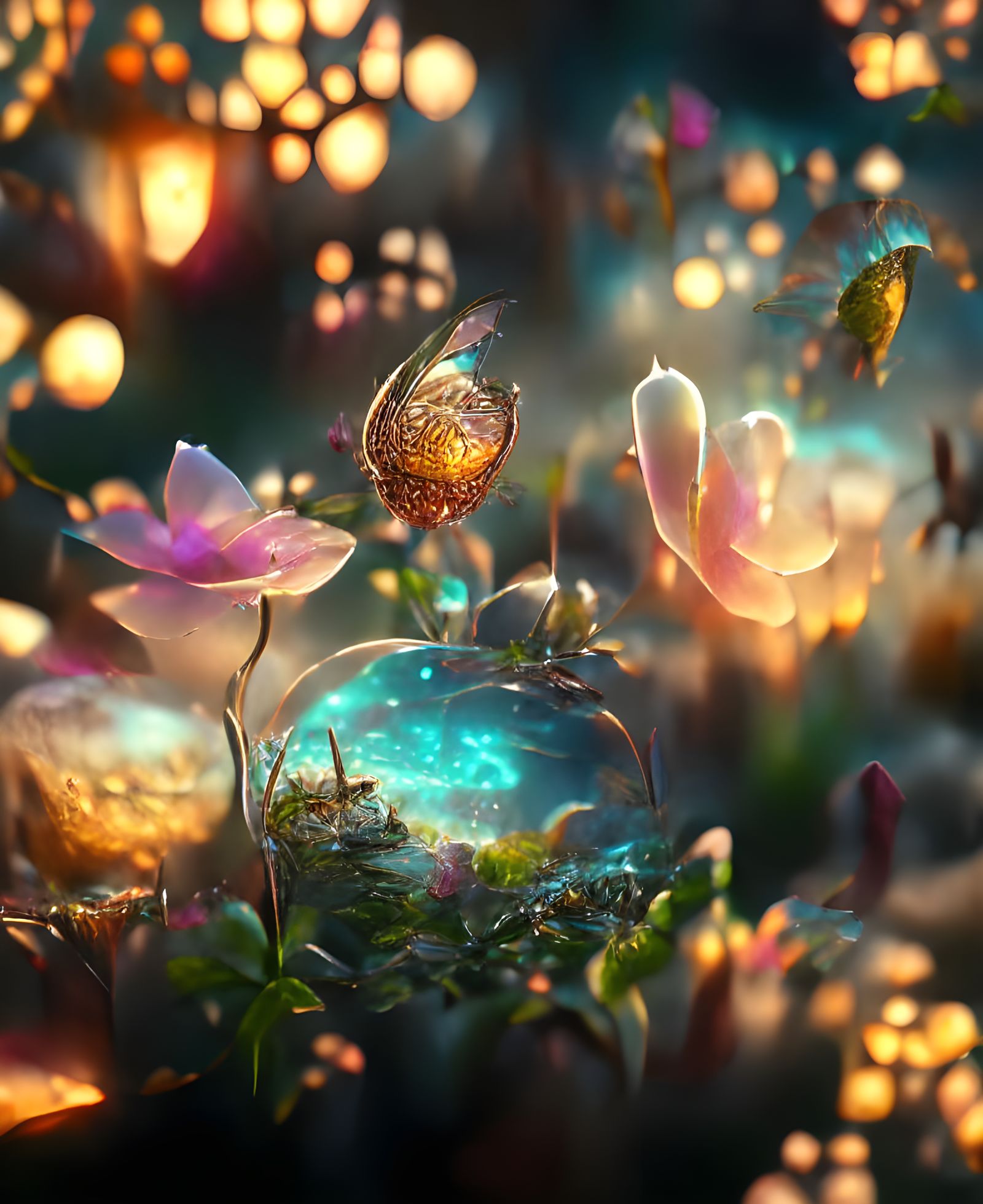 Sci-Fi Alien Zen Garden Under Cosmic Sky