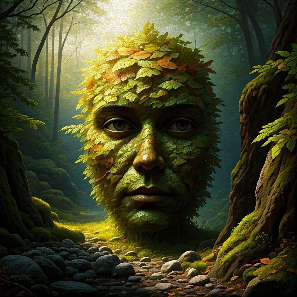 Surreal Nature Portrait in the Style of Thomas Moran