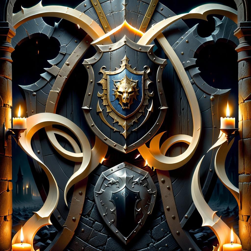 Dark Fantasy Shields: Historical Resilience in Surreal Art