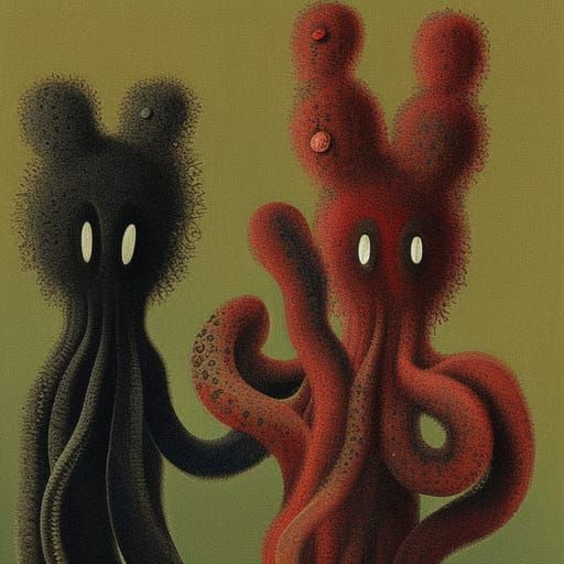 Cute Furry Tentacles: Impressionist Horror Painting