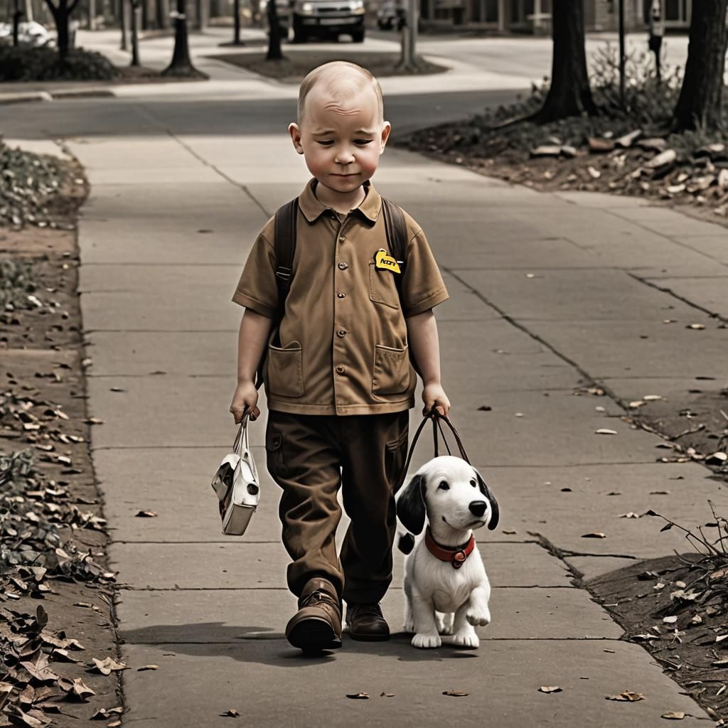 Realistic Charlie Brown and Snoopy Walking