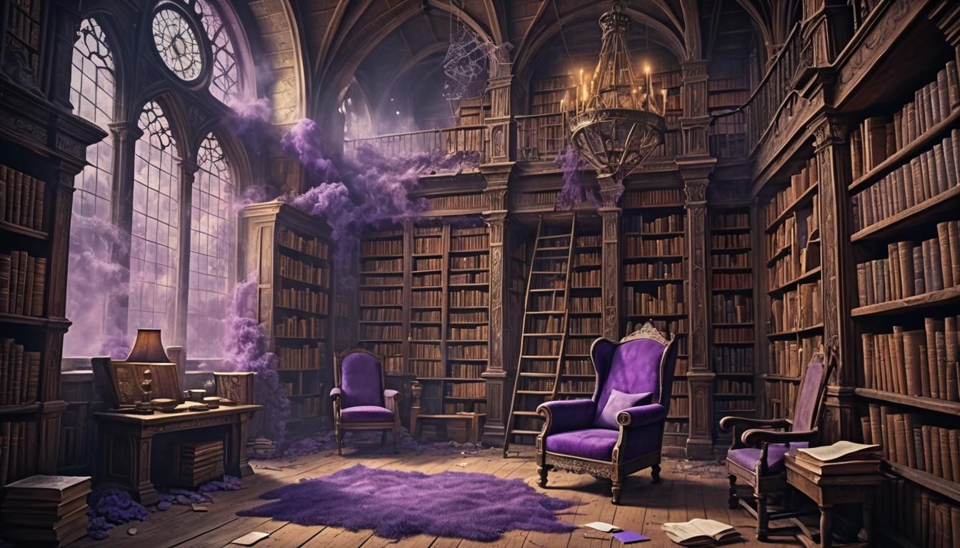 Dusty Medieval Library in Tower Room