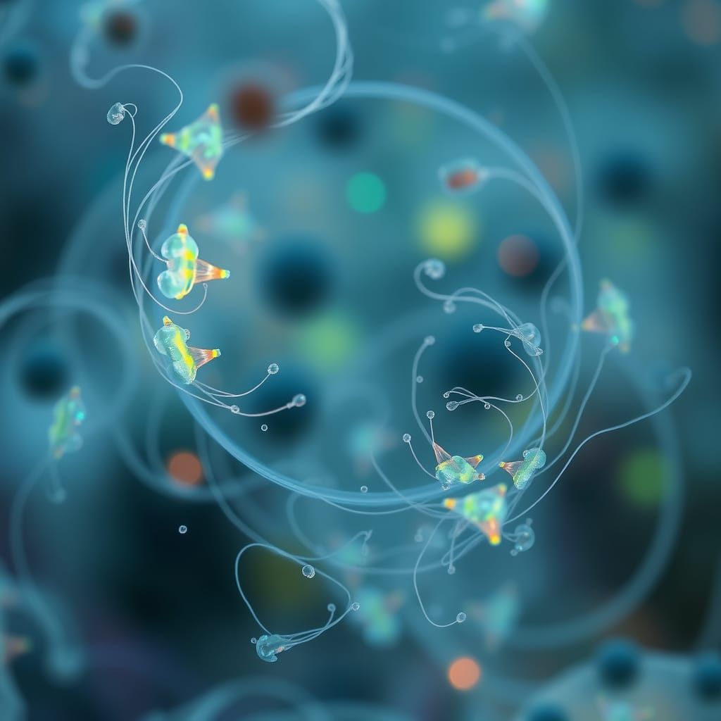 Bioluminescent Organisms in a Mesmerizing, Surreal Dance