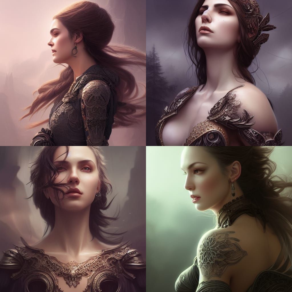 Fantasy Woman Portrait with Sleeve Tattoo