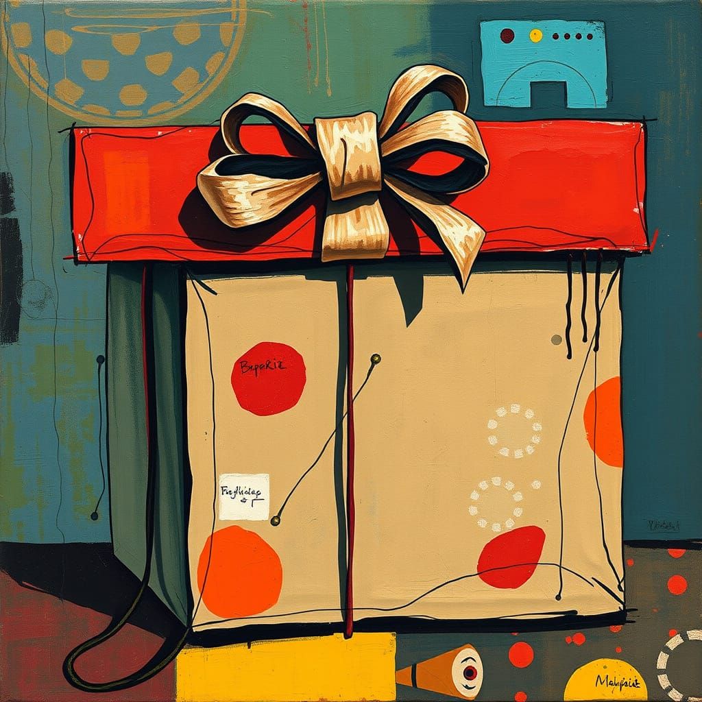 Mysterious Gift Wrapped in Whimsical Surrealism