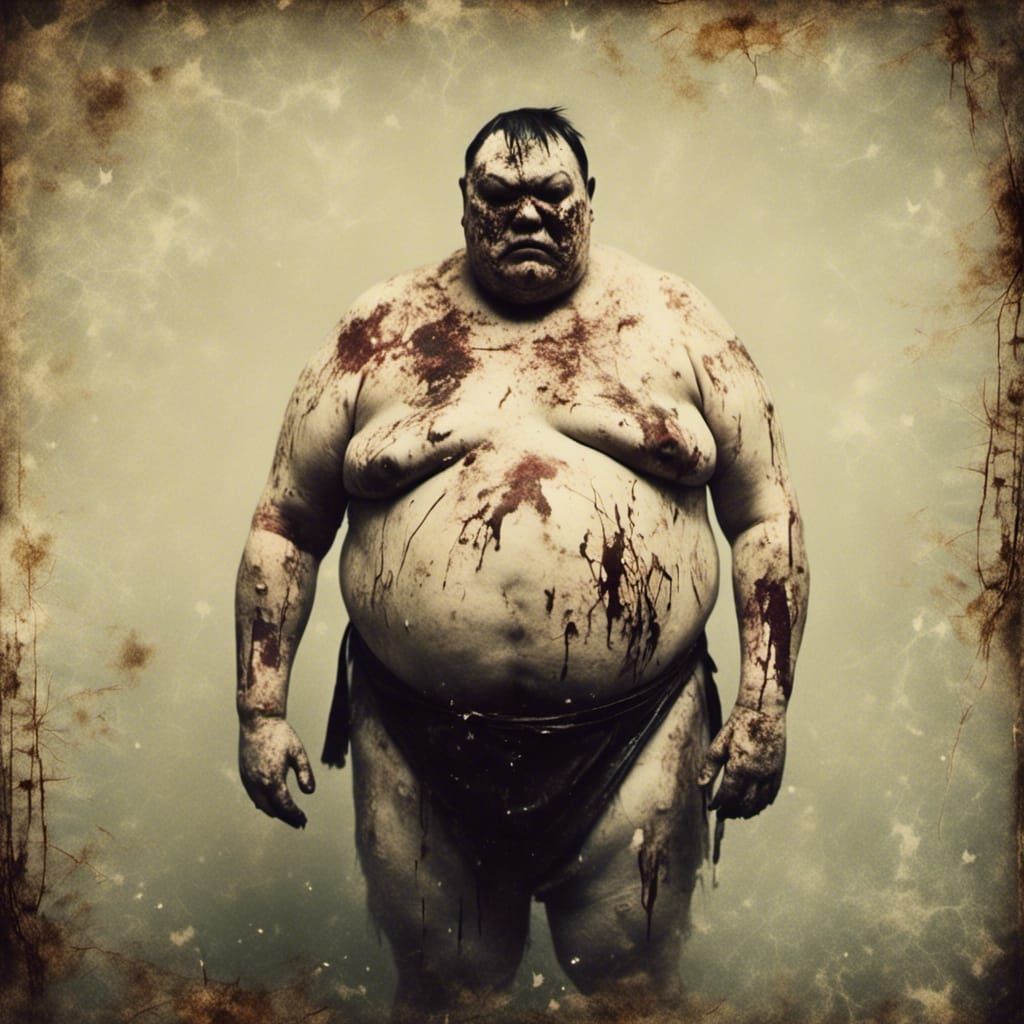 Macabre Nosferatu Sumo Wrestler with Skin Ailments
