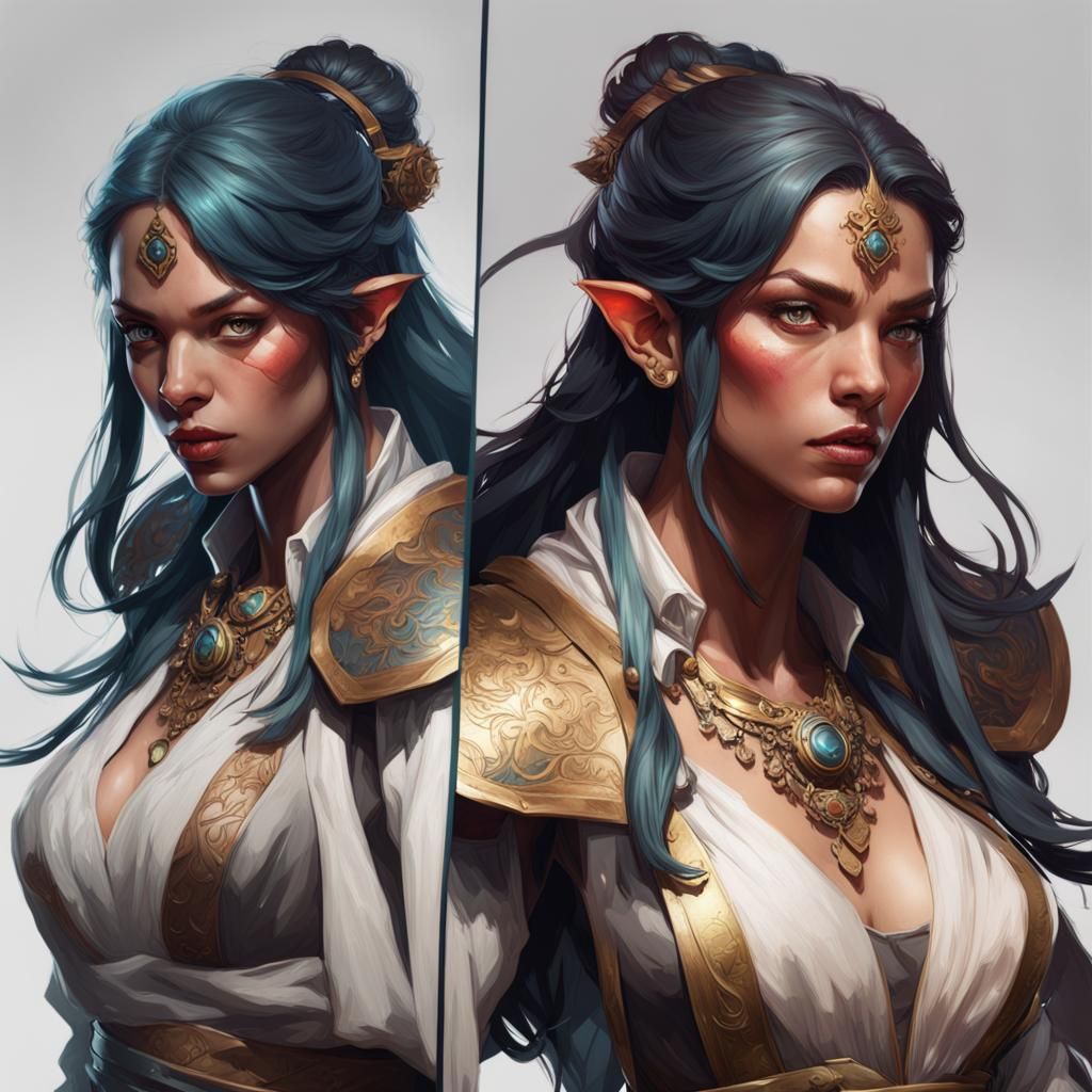 Hyperdetailed Portrait in Triadic Colors