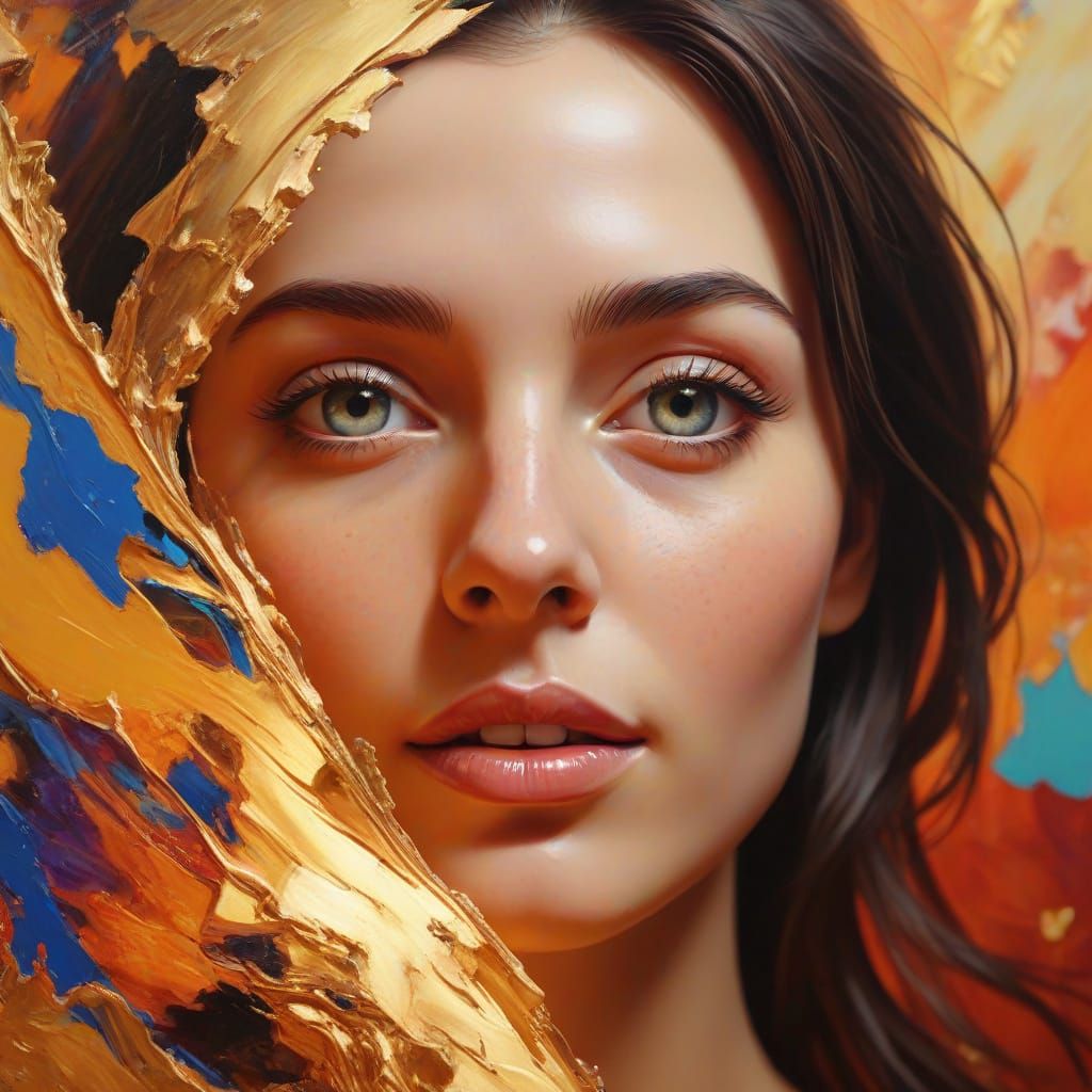 Person Holding Memories: Surreal Oil Painting