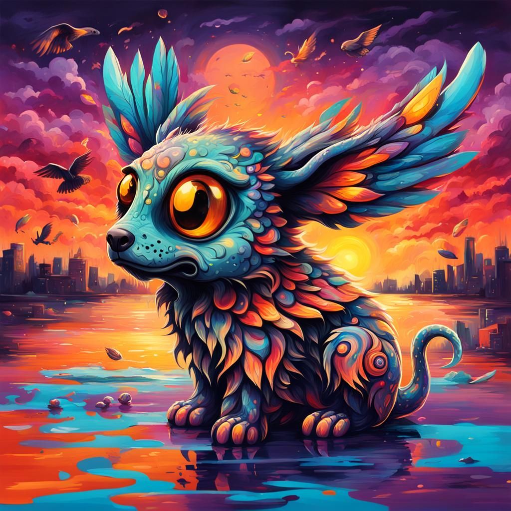 Mythical Pet in Graffiti Art Style