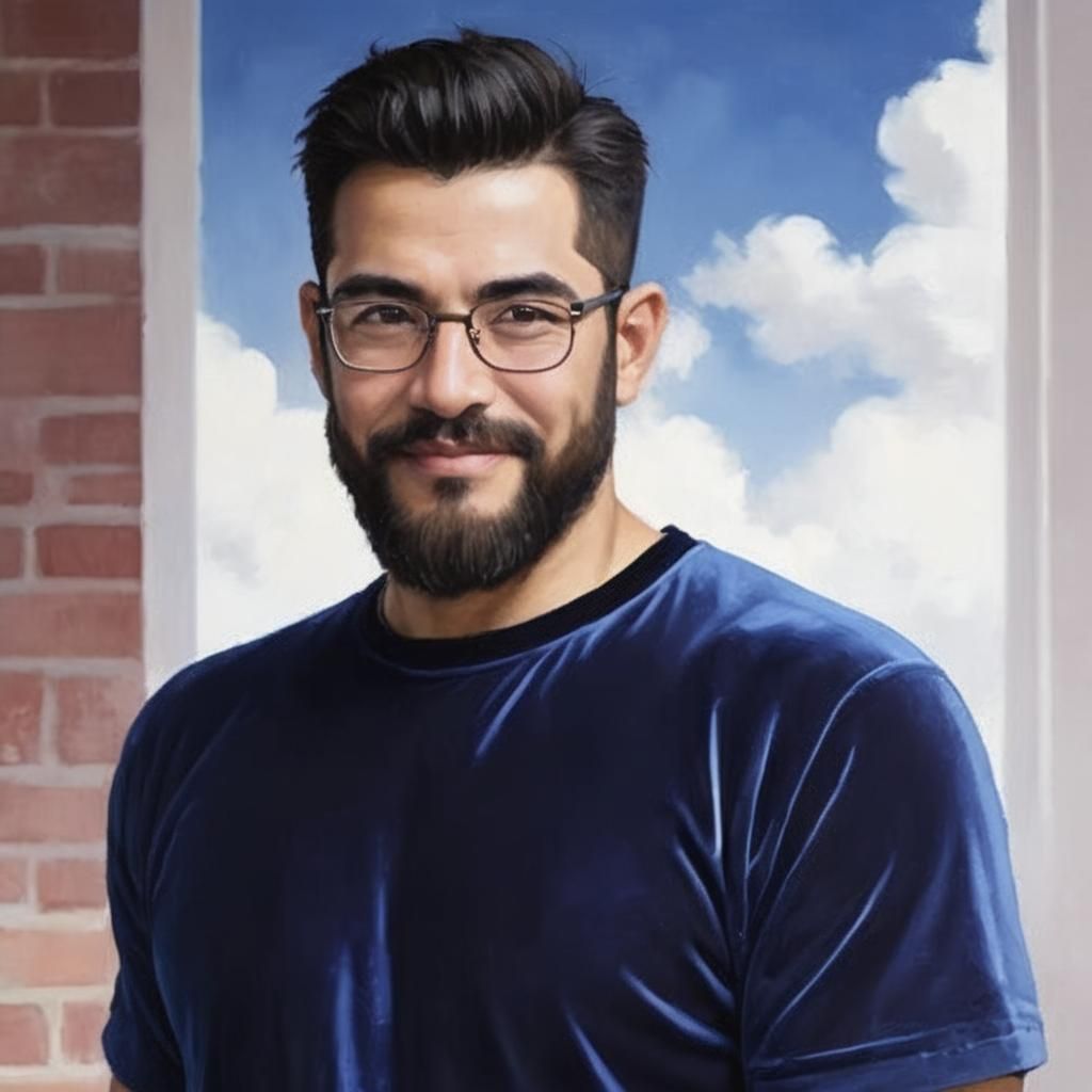 Expressionist Oil Painting of Smiling Man in Impasto Style