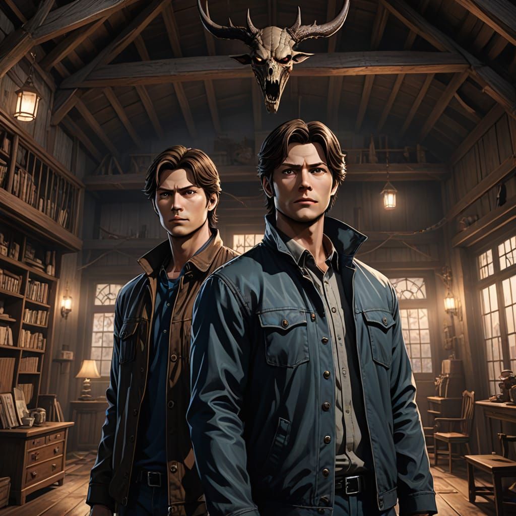 Sam and Dean in a Supernatural Manga Haunted House