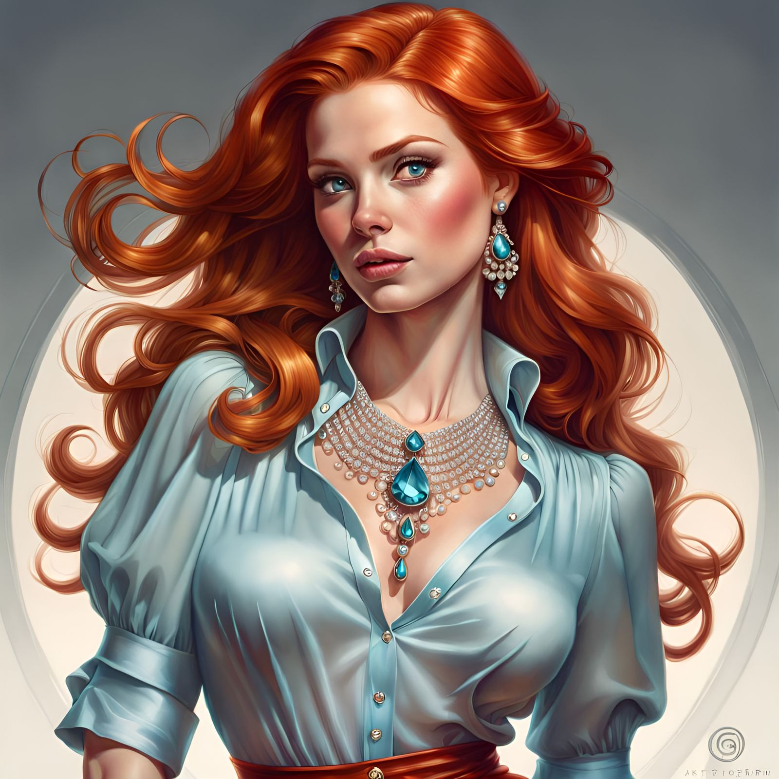 Gorgeous Redhead Portrait in Hyperrealistic Detail