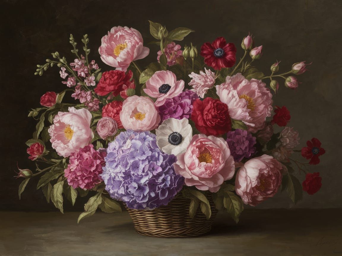 Vibrant Floral Still Life in Classic Style