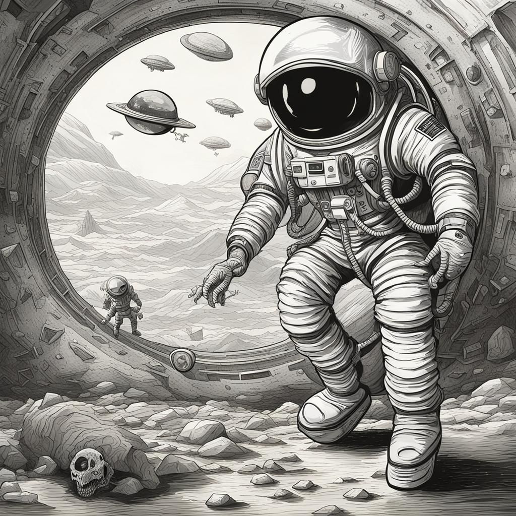 Astronaut Talking to an Alien