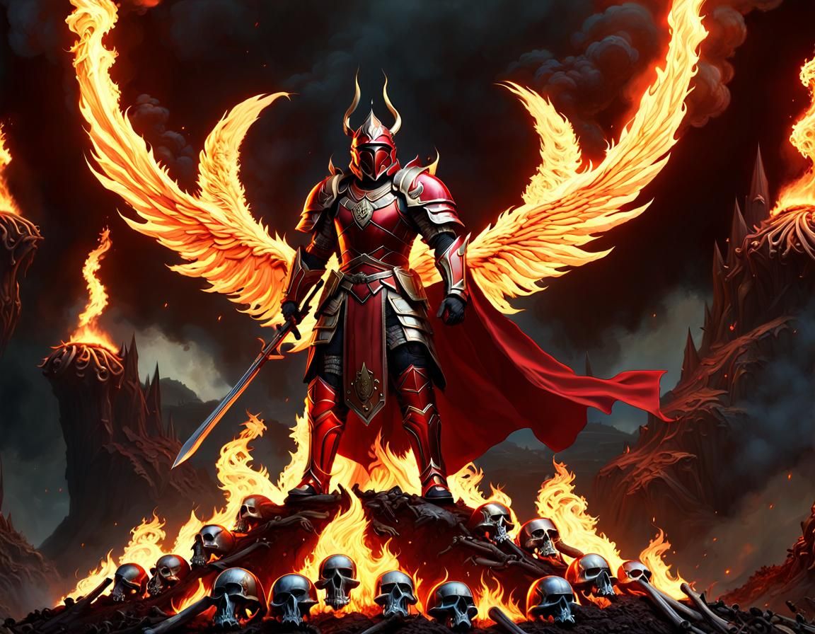 King of War in Flames: Dark Fantasy Art