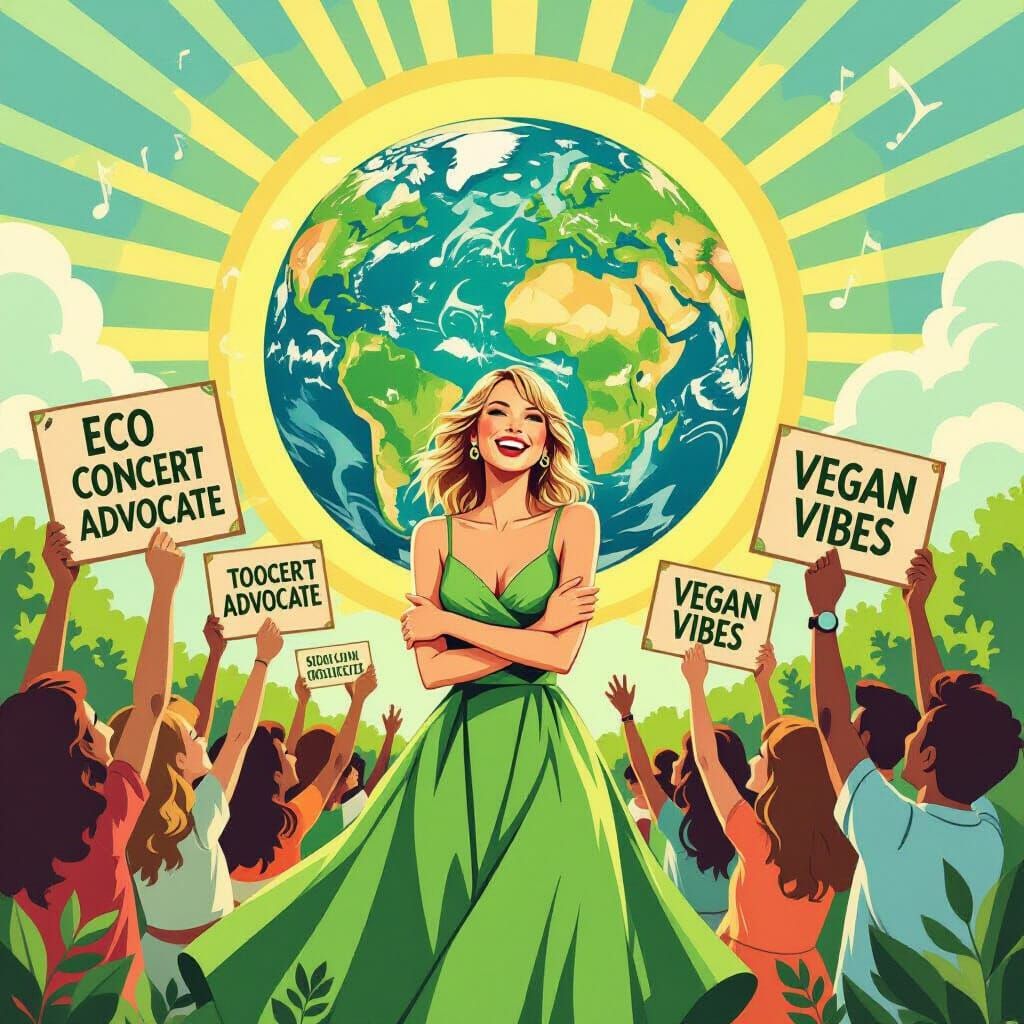 Taylor Swift Celebrates Eco-Concert for Vegan Fans