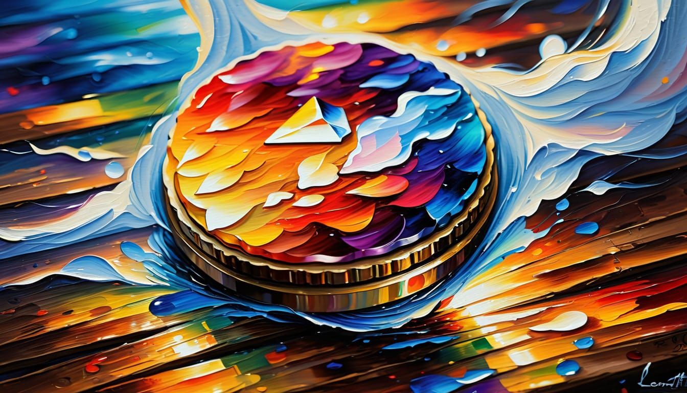 Ethereum Coin in Storm, Leonid Afremov Style Oil Painting