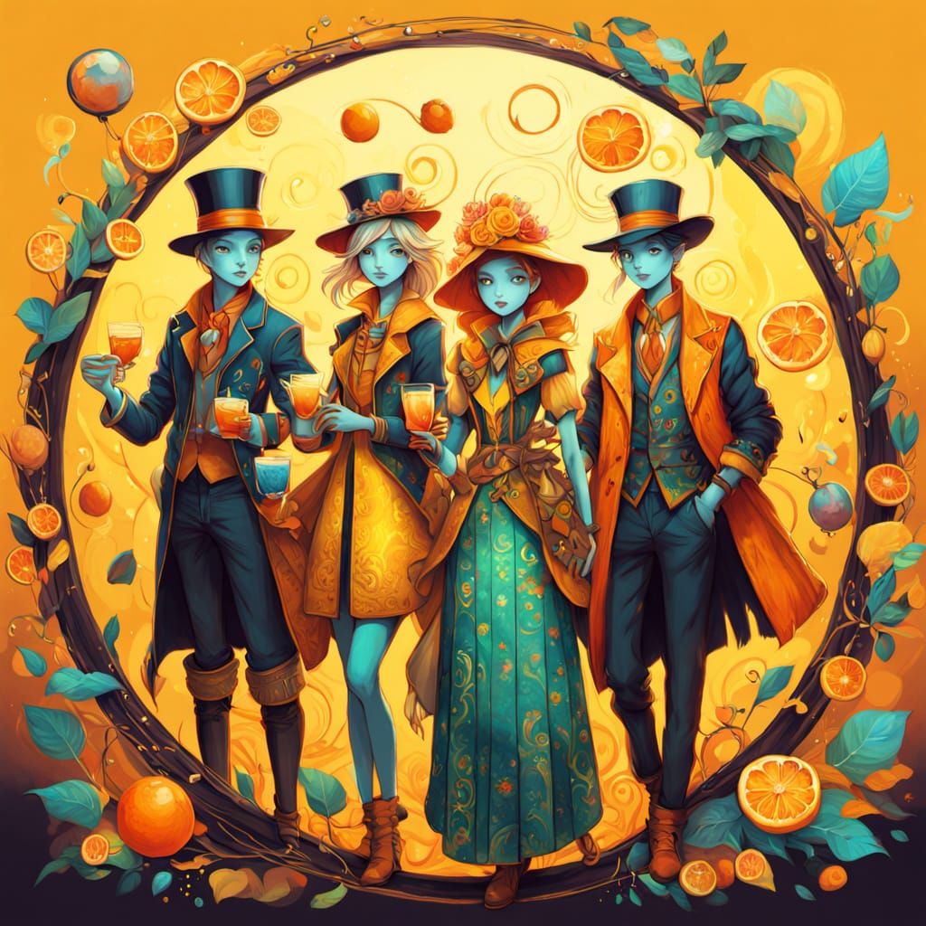 Whimsical Drink Characters in Vibrant Digital Art