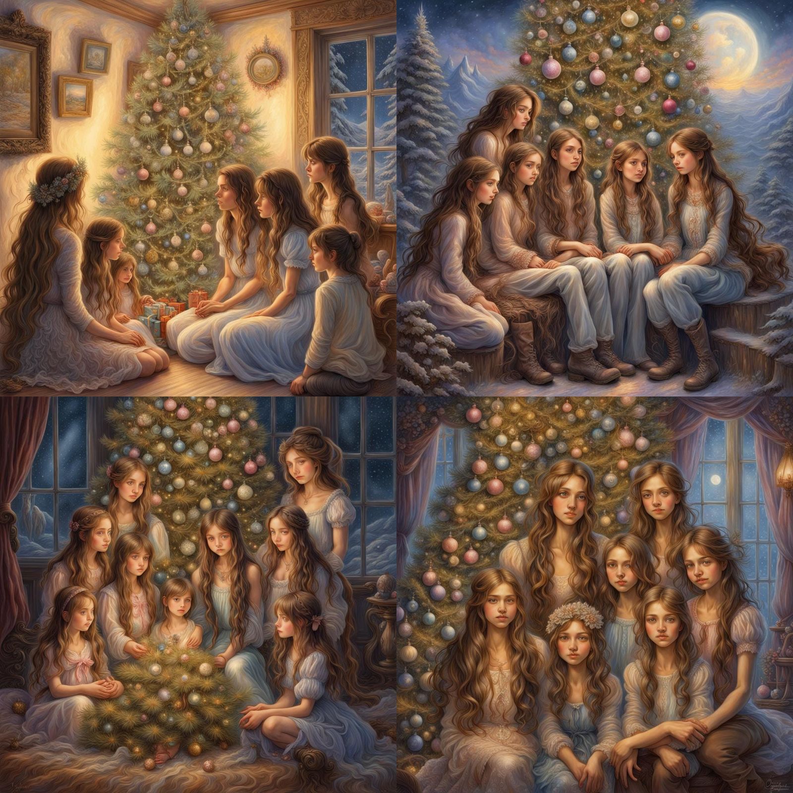 Christmas Gathering in Studio Ghibli Style