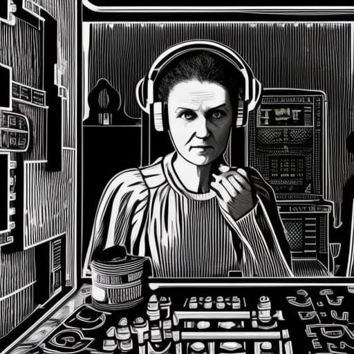 Marie Curie and Monk in Tetris Machine