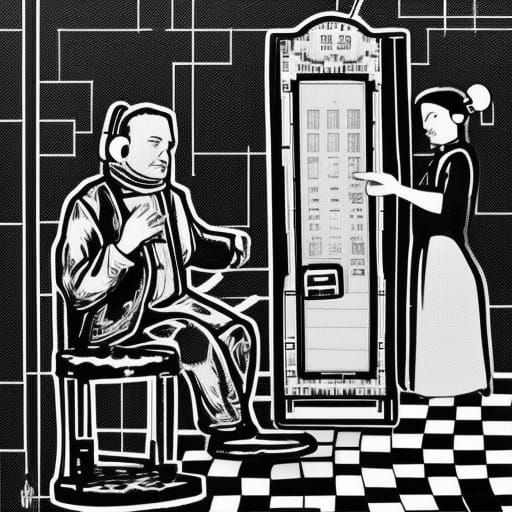 Marie Curie and Monk Meditating in Arcade Machine
