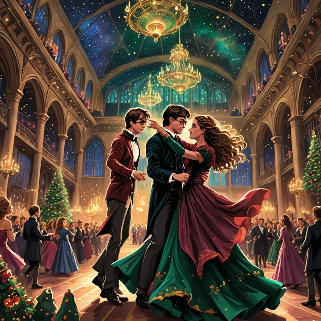 Harry and Hermione at Yule Ball: Fantasy Art