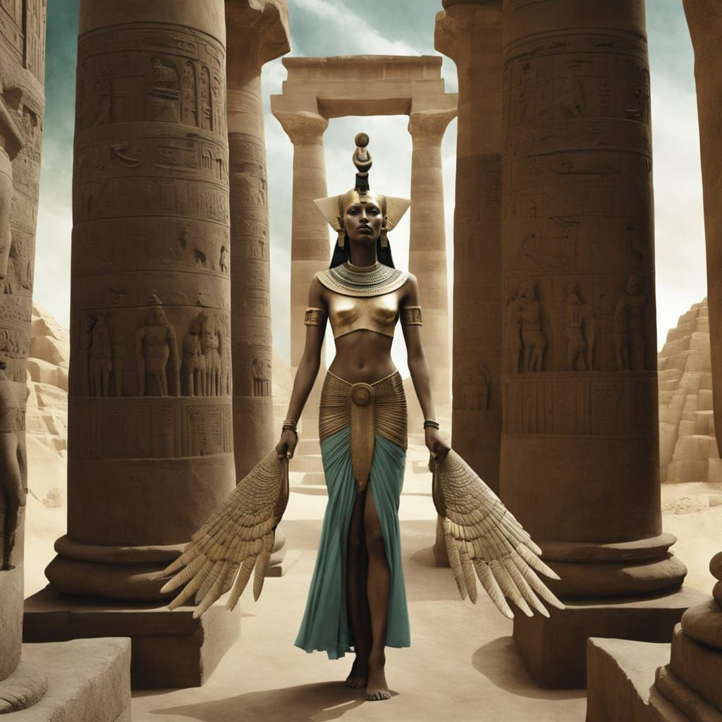 Egyptian Sphinx in Surreal Dance