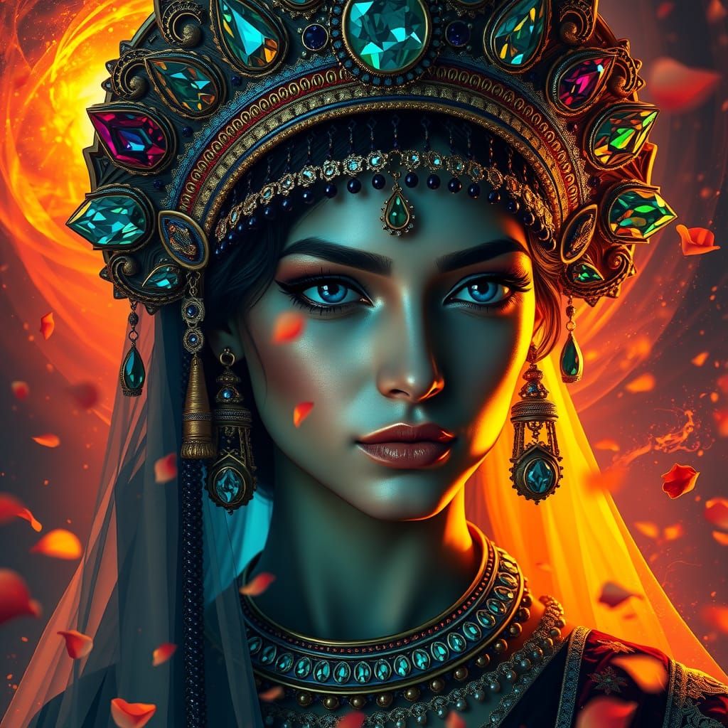 Ornate Persian Princess Digital Painting