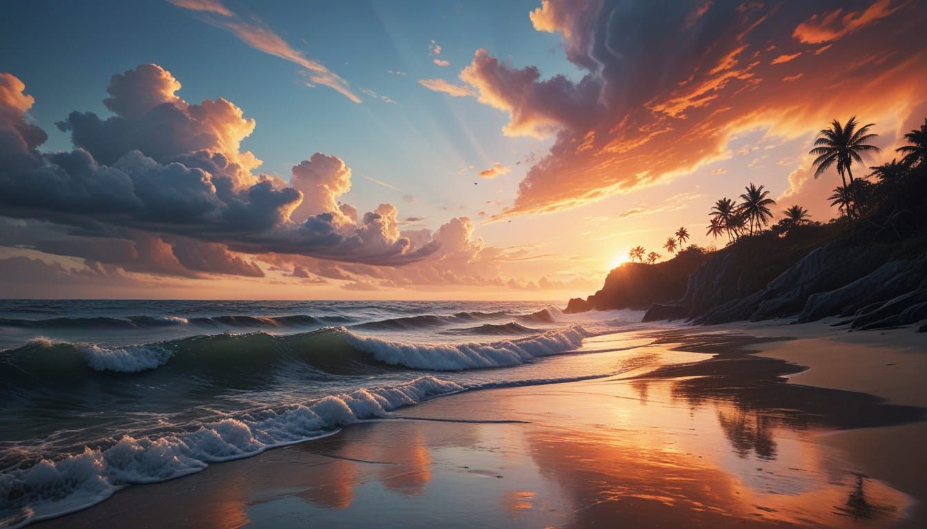 Dusk Serenity: Breathtaking Oil Painting with HDR Effects